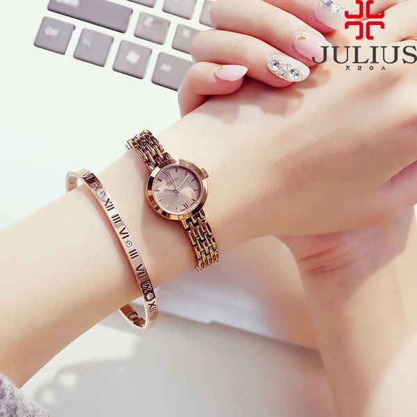 Mini Lady Montre Femme Japon Quartz Mode Heures Robe Bracelet Simple Alliage Business Girl Valentine Anniversaire Cadeau Julius Box 240112