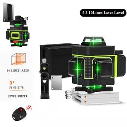 Mini nivel láser, 12/16 líneas, 3D, 4D, autonivelante, 360 Cruz Horizontal y Vertical, línea de haz láser verde súper potente