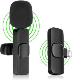 Mini Lavalier Microphone sans fil Vlog Enregistrement vidéo pour téléphone portable YouTube Facebook Live Stream Tiktok Interview Noise Ca3237785