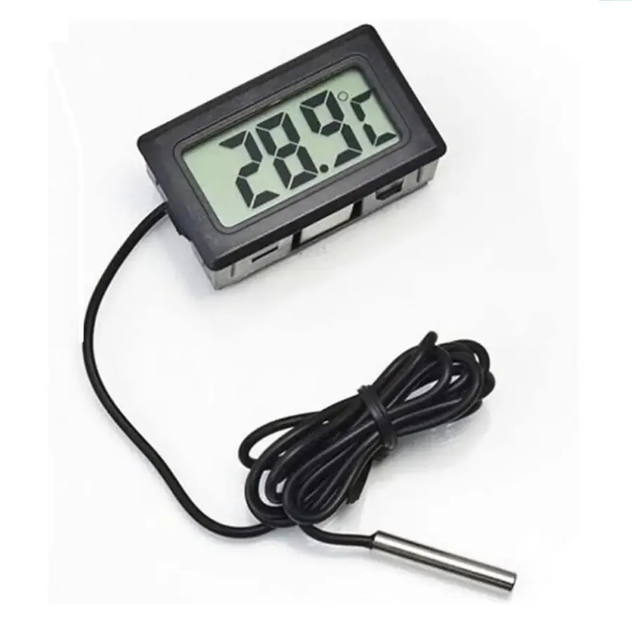 Mini LCD Digitale Thermometer Aquarium Auto Waterbad Temperatuur Tester Detector Monitor Ingebouwde Temperatuursensor 1M