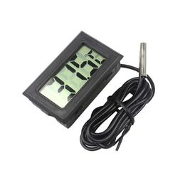 Mini Thermomètre numérique LCD avec sonde imperméable Capteur de température à l'extérieur intérieur pour réfrigérateur pour réfrigérateur Aquarium
