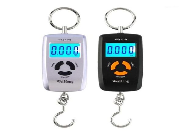 Mini báscula electrónica Digital portátil LCD de 10 a 45kg 10g para pescar WHA05L báscula colgante con gancho pantalla LCD 16349344