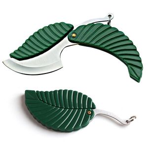 Mini Leaf vouwmes sleutelhanger hanger draagbare buiten camping pocket messen overlevingsgereedschap