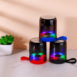 Mini LED knipperende licht Bluetooth-compatibele luidspreker Kleurrijke LED Night Light draagbare slimme draadloze binnen- en buiten audio-ondersteuning TF-kaart FM