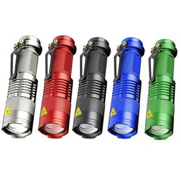 Mini lampe de poche LED 3 Modes SK-68, torche tactique, mise au point réglable, lumière Zoomable, 5 couleurs