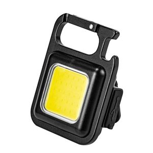 Mini linterna LED, luz de trabajo, linterna de bolsillo portátil, llaveros, recargable por USB, para acampar al aire libre