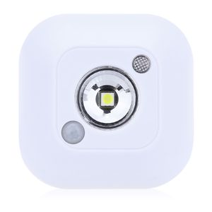 Mini LED Sensor de movimiento infrarrojo Luz de noche de techo Lámpara de porche alimentada por batería inalámbrica