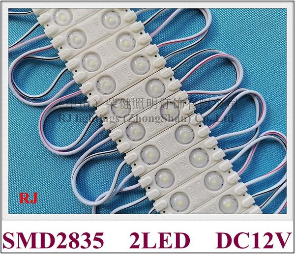 Mini módulo de luz LED para letras pequeñas con lente PCB de aluminio resistente al agua DC12V 40mm X 13mm X 4mm SMD 2835 2LED