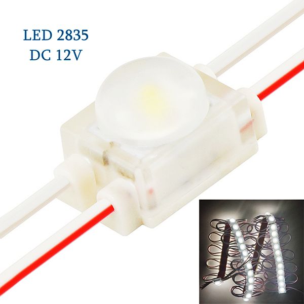Mini Module LED une LED SMD2835 DC12V Haute Luminosité Étanche Modules de Lentille LED 6000K Blanc Froid Lumière Extérieure Lampes Lightbox Lettre Panneaux Publicitaires
