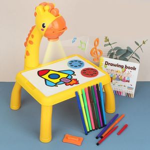 Mini Led Projector Art Drawing Table Papers Light Toy for Children Kids Painting Board Small Desk Educational Learning Paint Tool Craft 2068