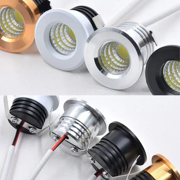 Mini Spot LED Downlight COB 3W Spot Led 110V 220V 12V Spot Intérieur pour Plafond Armoire Vitrine Loft Décorations