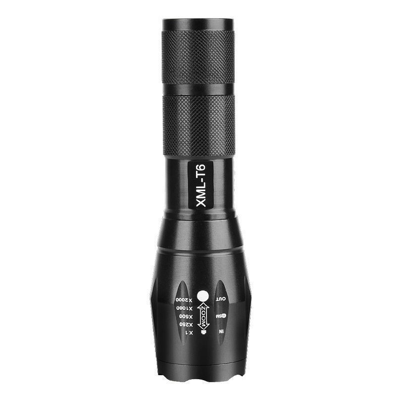 Mini LED Tactical Torch, justerbar fokus USB Multi-färg LED-lägerljus för camping vandring gångcykling etc, gul, röd, varm, vit