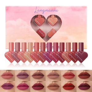 Mini Lip Gloss 12 kleuren Langdurige vloeistof Waterdichte sexy fluweel Mat Make Up Lipstick Cosmetics