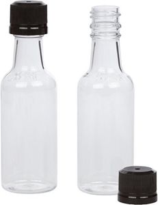 Mini bouteilles d'alcool 50 ml Mini bouteilles de vin vides en plastique transparent (noir)