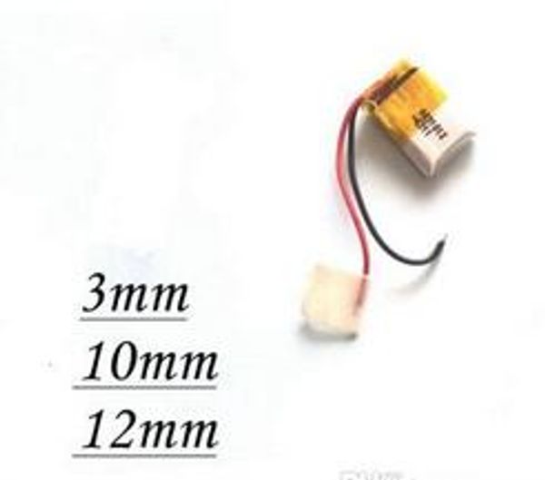 Mini batterie au lithium, 3.7v, 301012, 30mAh, 4.2V, pour écouteurs Bluetooth, casque, jouet, puissance LED 3mm, 10mm, 12mm