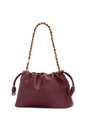 Mini sac chanceux Soft Nappa Lamb en cuir en cuir en cuir en cuir en cuir Nappa Flamenco Purse à la mode et à la chaîne de beignet détachable polyvalente décorée avec des cailloux gravés anagrammes