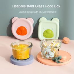 Mini Lunch Box draagbare Bento warmtebestendige glazen containers bevroren verse doos baby aanvullende voedselkom met siliconen deksel