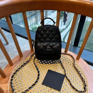 Mini Luxury Backpack Fashionable Womens 24 cm CC Sac à dos Caviar Cossbody Sac Single Black Ball Match Pattern Chain Chain Sac Mode Bag Sac de trajet