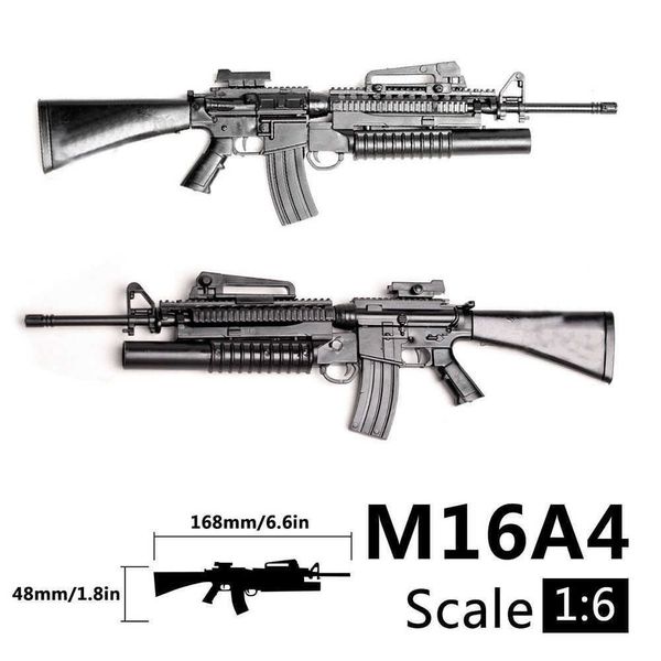 Mini M16A4 Modelo de pistola 3D Puzzles Building Bricks Kit Rifle Pubg Mobile Block Toys Allanal