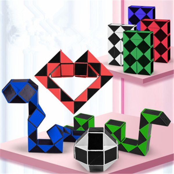 Mini serpent magique créatif 3D Puzzle forme de serpent modifiable pour enfant Cube magique jeu de Puzzle Twisty anti-Stress serpent jouets