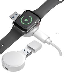 Mini cargador inalámbrico magnético para Apple Watch Series 9, 8, 7, 6 SE, base de carga rápida USB portátil tipo C para iWatch