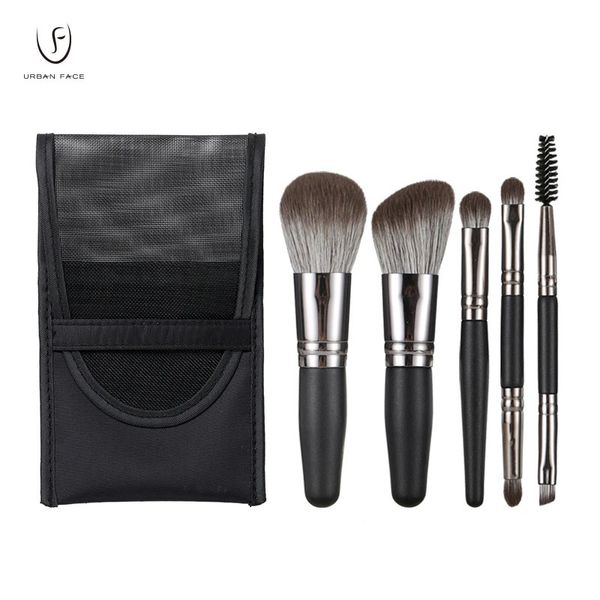 Mini pinceles de maquillaje Set 5 piezas sombra de ojos base en polvo pestañas corrector de labios rubor maquillaje cepillo conjunto viaje portátil suave 240116