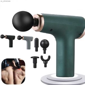 Mini Massage Gun Vibrator Voor Spieren Massag Gun 4 Koppen Elektrische Hoge Frequentie Percussie Handheld Massager Fascia L230523