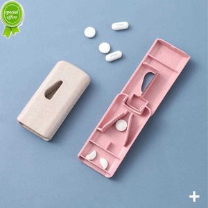 Mini Medicine Pill Cutter Box Portable Drug Box Useful Grinder Splitter Pill Holder Tablet Cutter Splitter Divider Pill Case