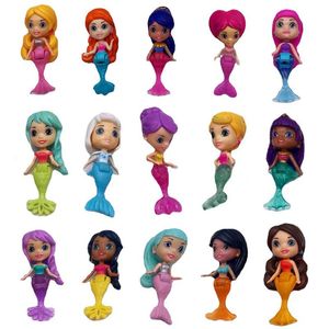 Mini Mermaid Dolls Kawaii 10 items/ Lot Miniatuur Diereducatie Kinderen speelgoed Gratis verzending dingen beste verjaardagscadeaus cadeaus