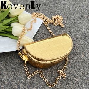 Mini Messenger Bags For Women Gold Leather Chain Crossbody Body Fashion Cute Small Design Bags Luxe vrouwelijke Mini Shoulder Purse 230303