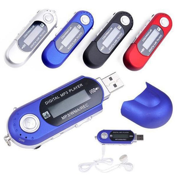 Mini clip en métal MP3 avec fente pour carte Câble USB avec radio fm lecteur mp3 usb