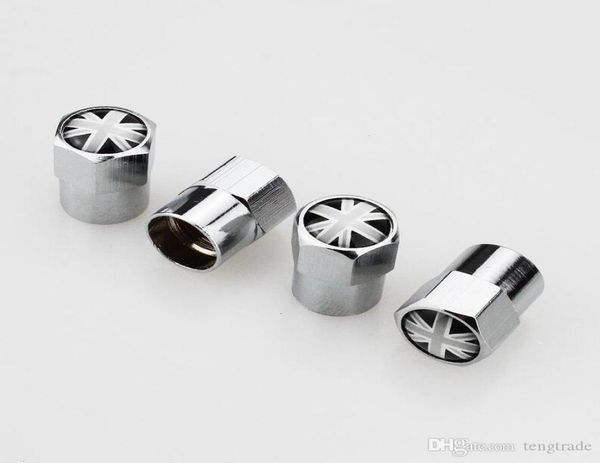 MINI Metal Hub Tapas de válvulas de neumáticos Neumático Inglaterra Bandera del Reino Unido Union Jack Válvulas Tapa Válvula Rueda Tapa antipolvo de aire Tapas Insignias de coche aptas para Mitsubi2957742