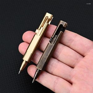 Mini bolígrafo de bolígrafo de metal para mujeres Journal Brass Brass Short Journaling Writing Herramientas Inicio