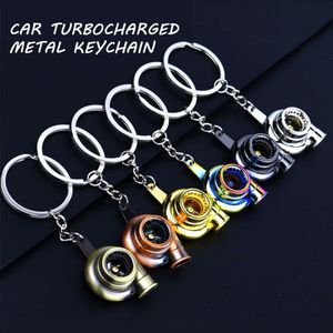 Mini metaal turbo turbo -sleutelhanger coole auto spinnen turbine hanger Keyring voor vrouwen mannen sleutel decoratie accessoires geschenken