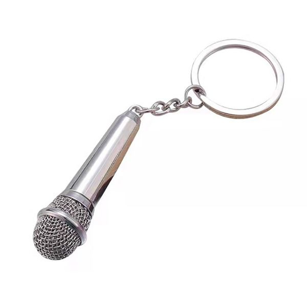 Mini Microphone porte-clés en métal voiture porte-clés pendentif saint valentin cadeau porte-clés