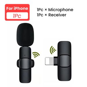 Minimicrofoon Draadloze lavaliermicrofoon Draagbare audio-video-opname Minimicrofoon voor iPhone Android Live-uitzending Gaming-onderwijs K9