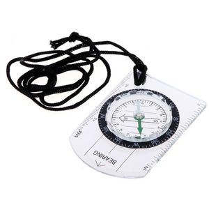 Mini Military Map Scale Ruler Outdoor Camping Hiking Cycling Geological Base Plate Compass met Scout Lanyard4987226