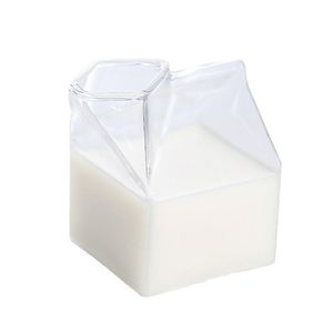 Mini Carton de lait crémier pichet en verre résistant à la chaleur nouveauté demi-pinte tasse pour eau jus café boisson cadeaux d'entreprise