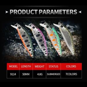 Mini Minnow Fishing Lures 50 mm 48g Pesca pesca peche wobbler dur appât dur carp 240401