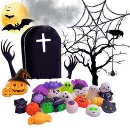 Mini Mochi Halloween -serie Sqiushy Toys Set For Kids Party gunsten kawaii dieren mochi fidget speelgoed packs stress reliever angst geschenken
