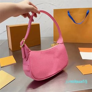 Mini Moon Bag Schoudertas Dames Handtas Hobo Portemonnee Reliëf Letter Verstelbare Atrap Totes Lederen handtassen Zak met ritssluiting