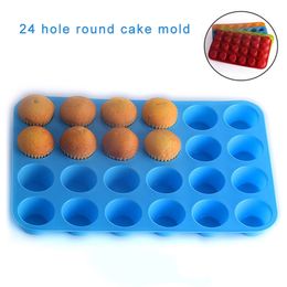 Mini Muffin Cup 24 holte Siliconen Soap Cookies Cupcake Bakeware Pan Tray Mold Home Diy Cake Mold 220721