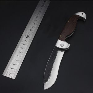 Mini couteau pliant multifonctionnel, manche en bois, camping en plein air, poche de sécurité portable, outil EDC SD08