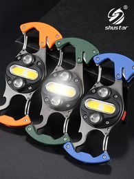 Mini lampe de poche LED multifonctionnelle, torche Super lumineuse, lumières de Camping avec aimant et tournevis, lumière multicolore étanche