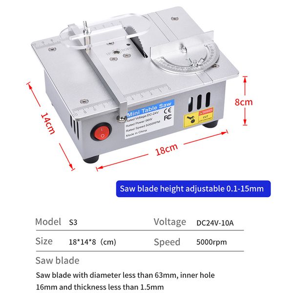 Mini multifonctionnel Saw Saw Electric Saws Saws Says Scelable Banc de scie de scie à scierie DIY Machine de coupe-outil de découpe d'outils de coupe