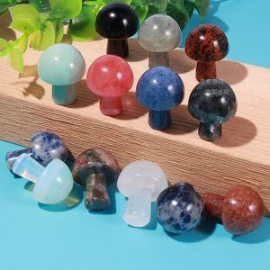 2 cm Mini Mushroom Standbeeld Natuursteen Gesneden Decoratie Quartz Hand Gepolijst Healing Crystal Reiki Trinket Gift Room Ornament