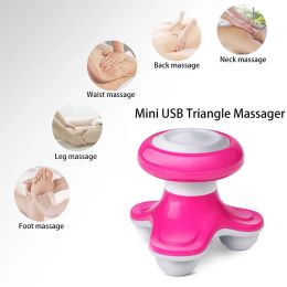 Mini-nekmassager met nek- en rugfunctie, plastic driehoek elektrische schoonheidsmassager, anti-cellulitis, body ontspanning, USB