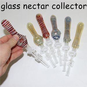 Mini Nectar Kit Narguilé En Verre Tuyau Avec Des Pointes De Quartz Clou 10mm Joint Bongs Wax Oil Rigs