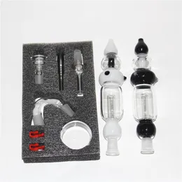 Mini kit per nettare Narghilè 14mm Nector Dab Straw Oil Rigs Micro NC Set Pipa ad acqua in vetro Punta in titanio Raccoglitore di cenere