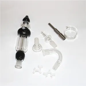 Mini Nectar Kit Hookahs 14 mm Nector DAB Strooprigs Micro -set Glazen waterpijp Titanium Tip Siliconenolie Container